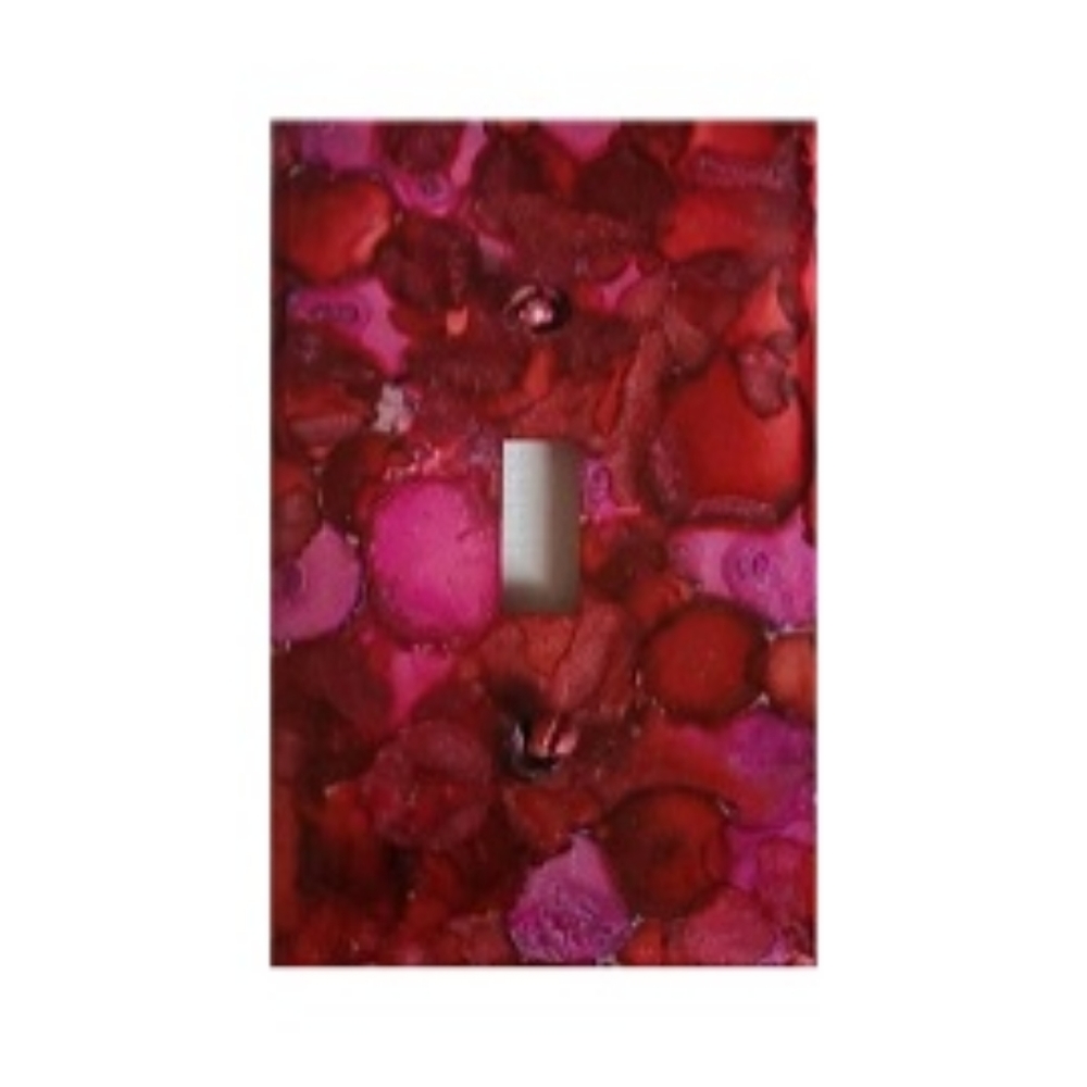 Pink Abstract Design Single Light Switch Plate - Picture 1 of 2